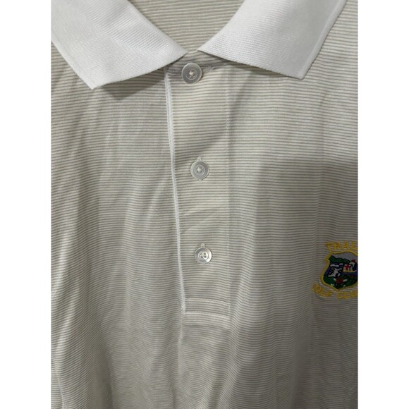 Marbas Men’s XL 100% Marcerized Cotton Short Sleeve White Strip Polo Shirt - Picture 6 of 8